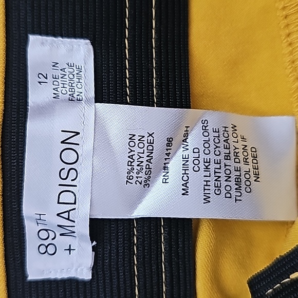 89th & Madison Women's Capri Pants Sunflower Size 12 - Picture 3 of 7